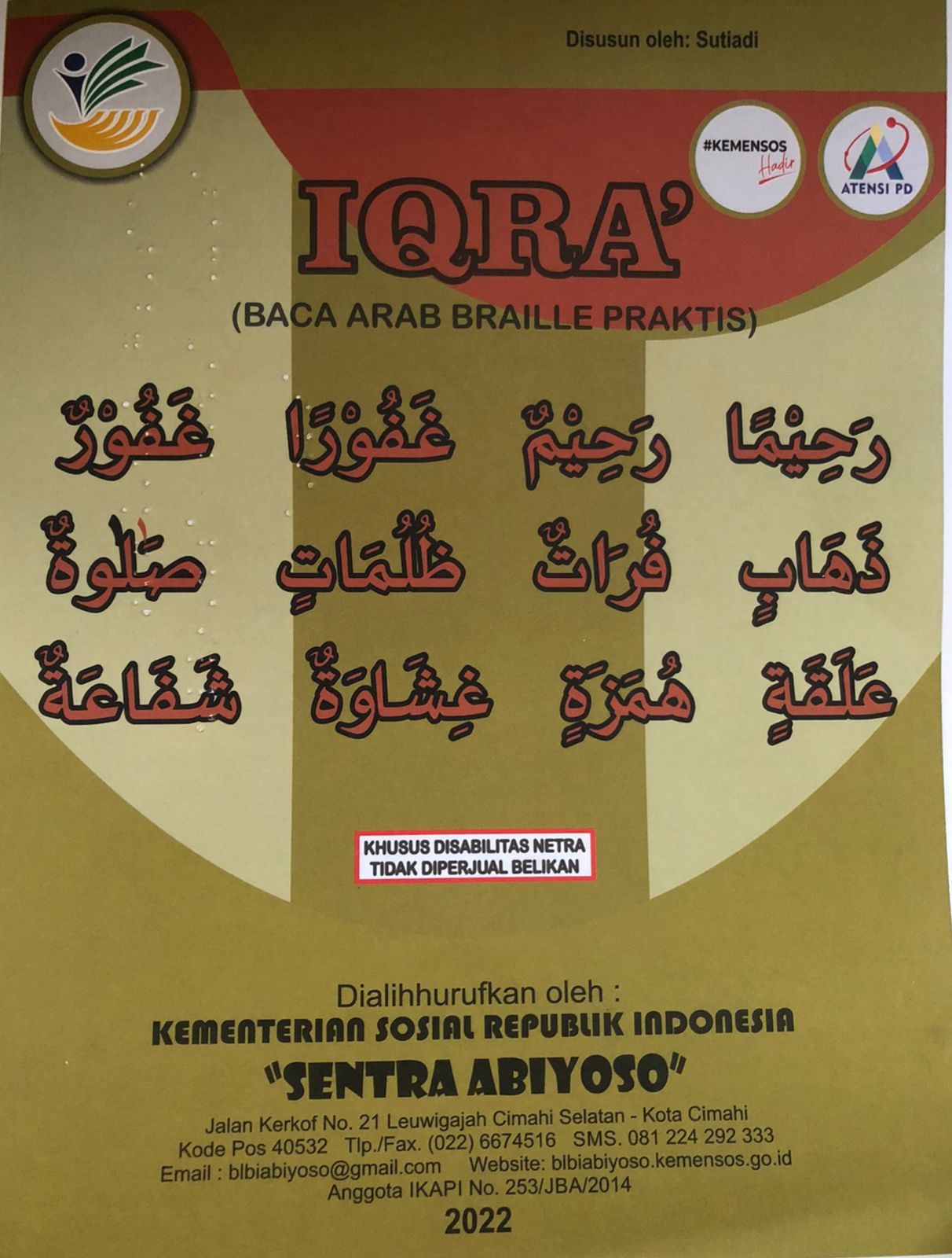 IQRA Baca Arab Braille Praktis