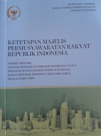 Image of Ketetapan MPR RI nomor I/MPR/2002