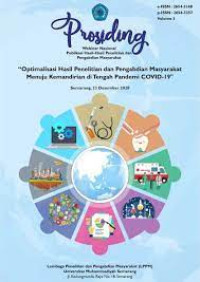Image of Prosiding : Optimalisasi Hasil Penelitian aPengabdian Masyarakat Menuju Kemandirian di Tengah Pandemi COVID-19, 2020