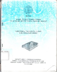 Image of Modul Acuan Proses Pembelajaran Matakuliah Berkehidupan Bermasyarakat Ilmu Sosial Dan Budaya Dasar Ilmu Kealaman Dasar