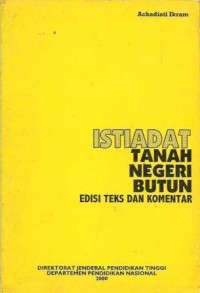 Image of Istiadat Tanah Negeri Butun : Edisi Teks Dan Komentar