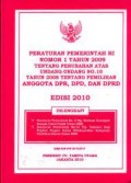 Undang-undang RI No 10 Tentang Pemilihan umum DPR DPD & DPRD Tahun 2008