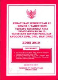 Image of Undang-undang RI No 10 Tentang Pemilihan umum DPR DPD & DPRD Tahun 2008