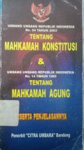 UU RI No.24 Tahun 2003 Tentang Mahkamah Konstitusi