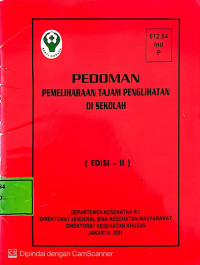 Image of Pedoman Pemeliharaan Tajam Penglihatan Di Sekolah